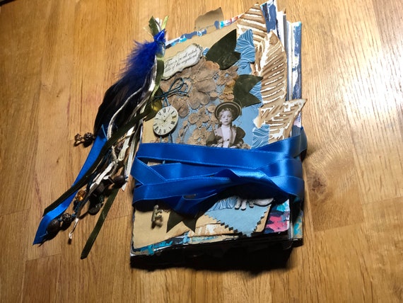 junkjournal【vintage Blue】 Junk Journal Kit Vintage Blue: Vintage Ephemera for Junk