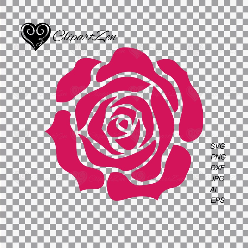 Download Rose svg png dxf jpg eps ai Clipart Printable Cuttable | Etsy