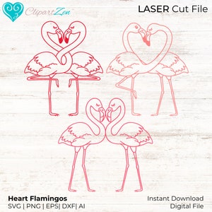 Coração dos Namorados Flamingos svg, png, dxf, eps, ai, Clipart, Vector Cuttable | Cricut, Silhueta, Camafeu