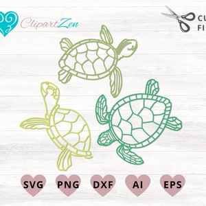 Schildkröte svg, png, dxf, eps, ai, Clipart, Vektor Cuttable| Bündel | Cricut, Silhouette, Cameo