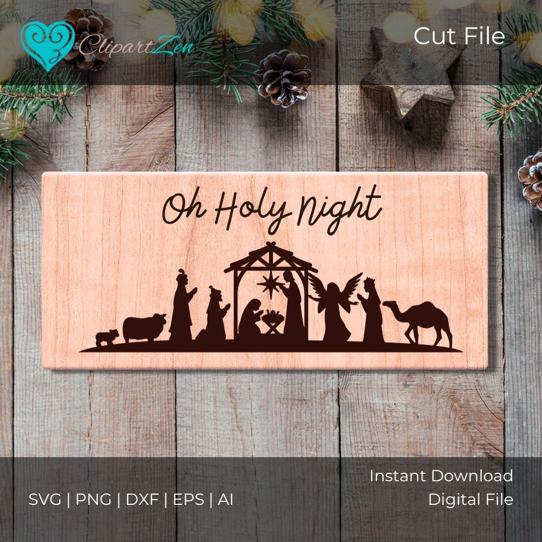 Nativity Color Border Nativity Scene Border Frame, Corner, Cut File,svg, Png, Dxf, Eps, Ai ...