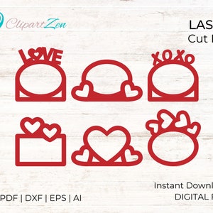 Xoxo Love Serviettenring Laser Cut File, svg, Geschenk, Valentinstag, Glowforge