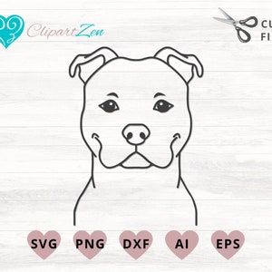Pitbull Face svg, Pitbull  Head svg, Clipart, PNG, Cut File for Cricut, Silhouette, Cameo