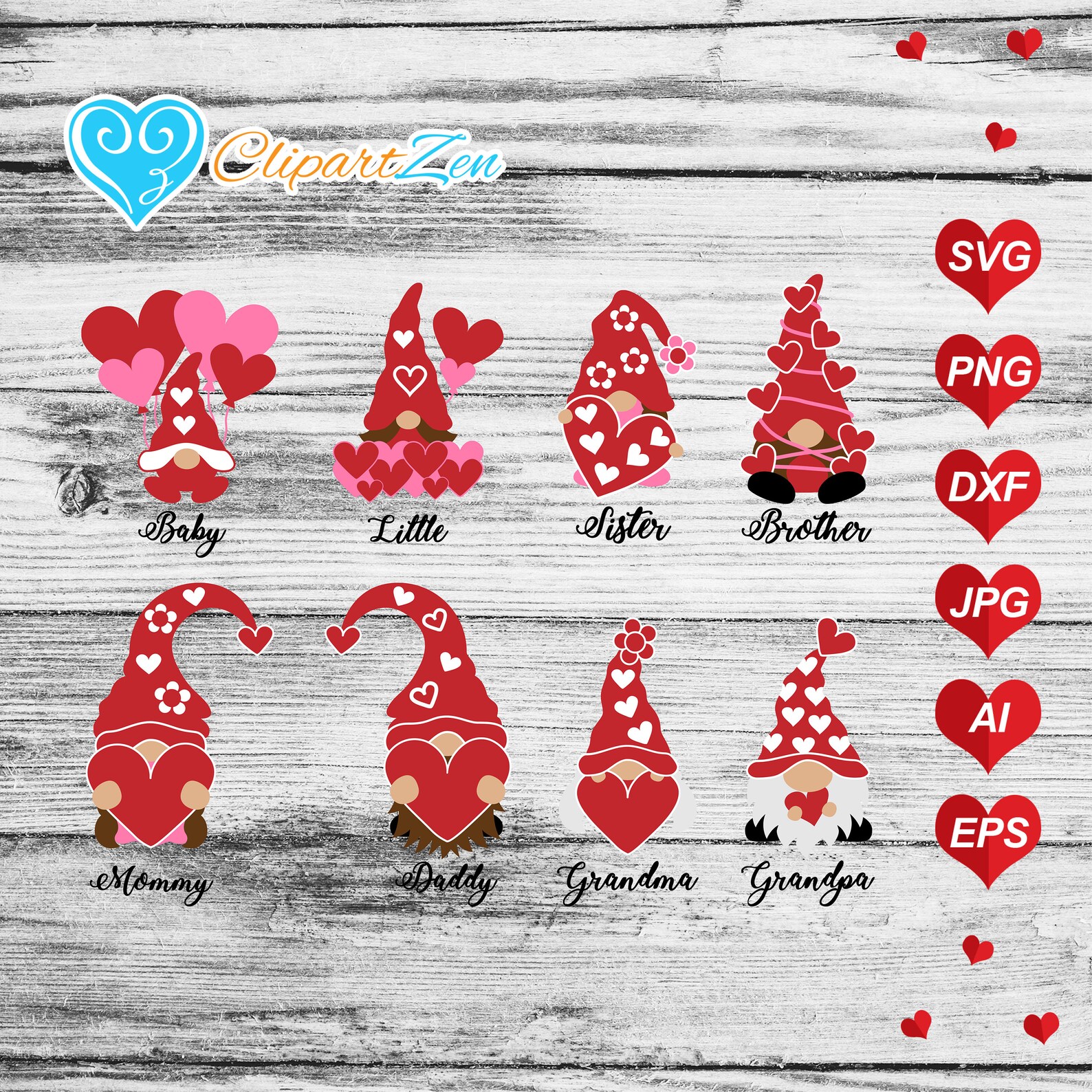 Download Family Valentine Gnome Gnomies Bundle svg png dxf jpg eps ...