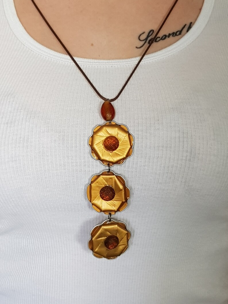 Gold color nespresso capsule necklace