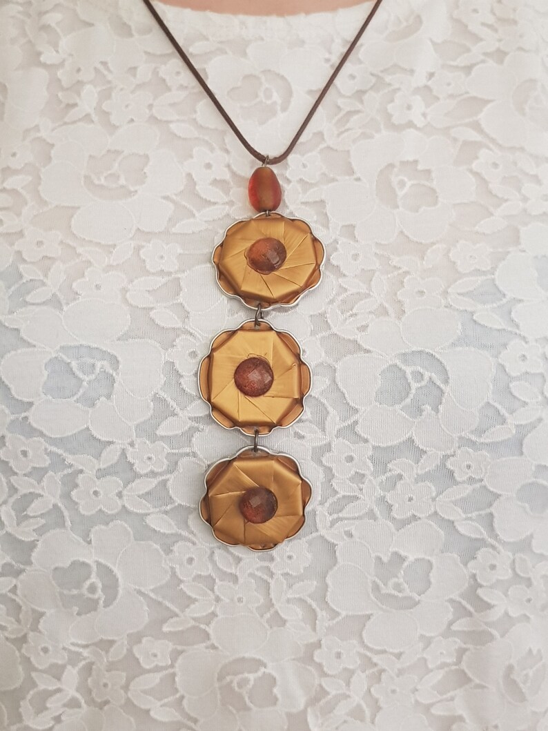 Gold color nespresso capsule necklace