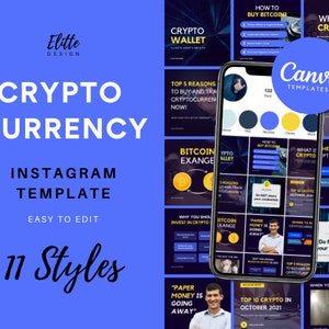 11 Cryptocurrency Instagram Templates, Crypto Social Media Feeds, NFTs, Bitcoin Infographics, Bitcoin Instagram, crypto, bitcoin, blockchain