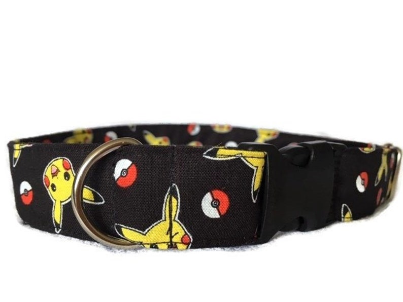 Pikachu Pokemon Pokeball Dog Collar Cotton Fabric Etsy