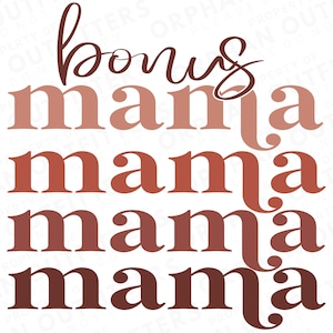 Bonus Mom SVG PNG PDF jpg, arquivo de corte de presente de dia das mães para madrasta, design de camisa de aniversário de madrasta, sogra mãe do noivo svg