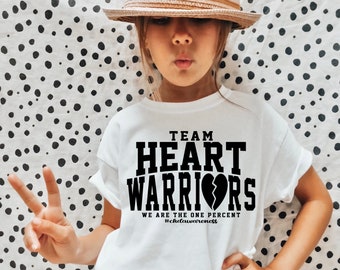 CHD SVG, Team Heart Warriors SVG, 1 en 100, Camisa de la semana de concientización sobre defectos de enfermedades cardíacas congénitas svg, png, jpg, dxf