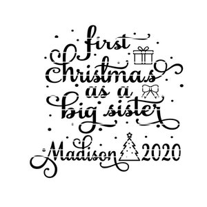 Eerste kerst als een grote zus SVG, Kerstmis SVG, ornament SVG, cadeau voor nieuwe zus, nieuwe baby gift, eerste kerst SVG, Cricut gesneden bestand