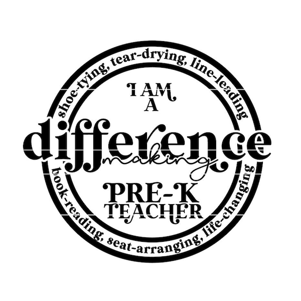 Difference Maker SVG, Teacher Gift SVG, Tote Bag for Teacher Idea SVG, Pre-School Teacher svg, dxf, png, jpg, end of school year gift