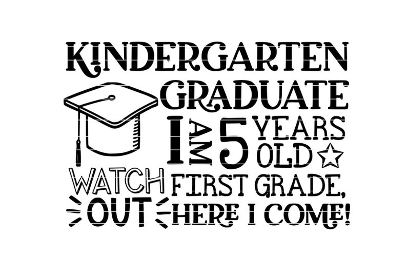 Download Kindergarten Graduation SVG digital download for graduates | Etsy