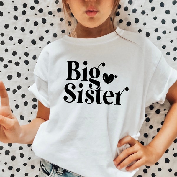 Big Sister SVG, New Baby Gift for Older Sibling, Pregnancy Announcement Shirt For Kids Cut File, Hospital Outfit Tshirt For Child PNG