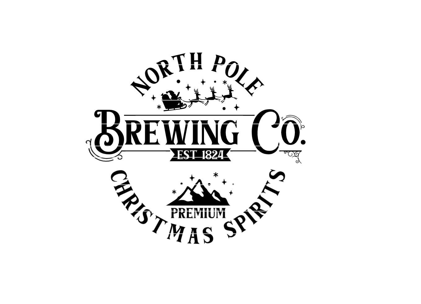 North Pole Brewing Co SVG Christmas Sign SVG Santa Sleigh | Etsy