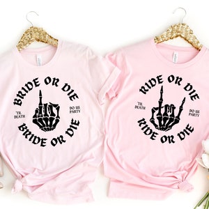 Bride or Die Bachelorette Party SVG BUNDLE, camisas góticas de fiesta nupcial, boda de otoño punk, mano de esqueleto PNG, regalo de despedida de soltera svg