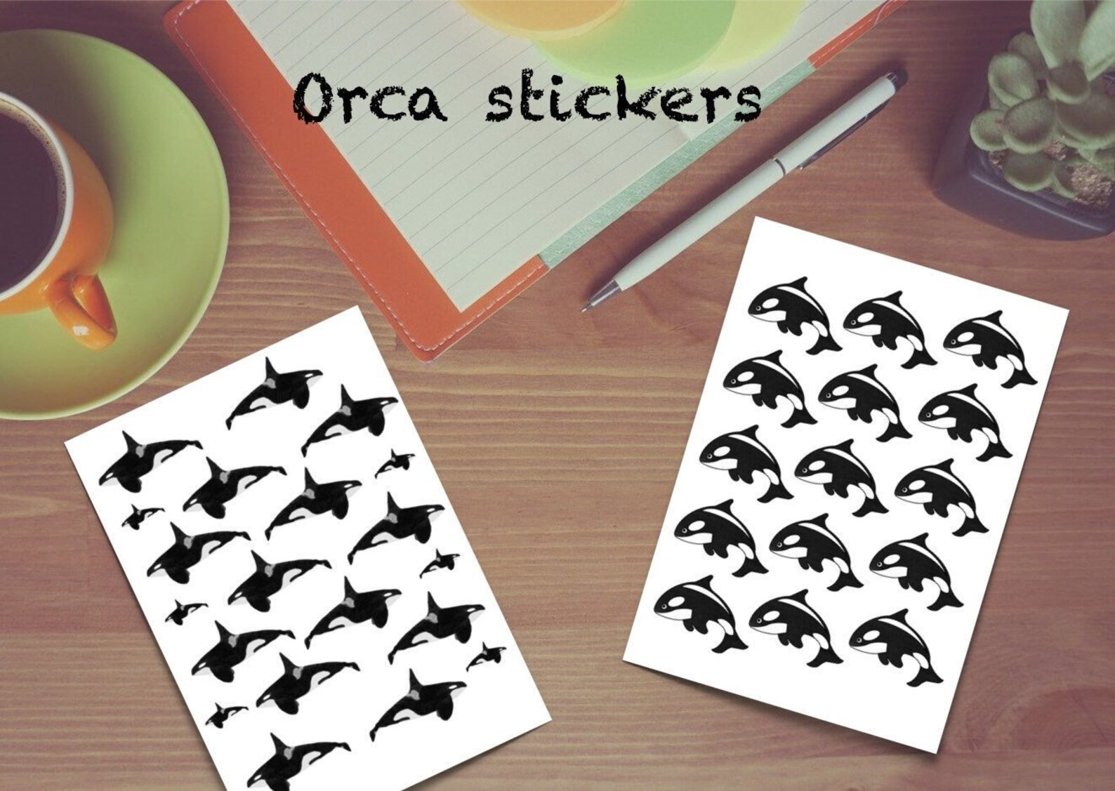 Orca Sticker Sheet/ Identification Help / Cartoon Whale/ Realistic ...