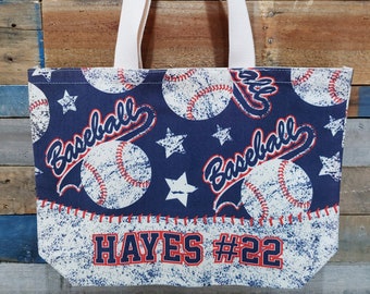 Personalized Baseball Tote Bag