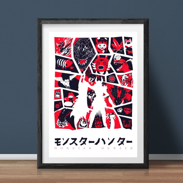 L'univers Monster Hunter - Prints A4 - A3 - A2 - A1 - Wall Art