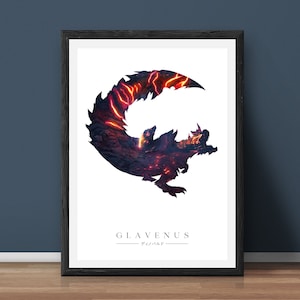 Glavenus - Monster Hunter - Prints A4 - A3 - A2 - A1 - Wall Art