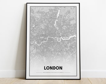 LONDON - Map Print - Home deco - Wall Art