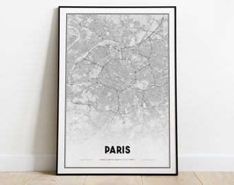 PARIS - Map Print - Home deco - Wall Art