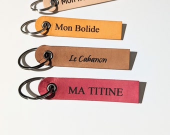 Customizable leather keyring, personalized gift