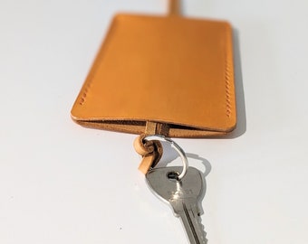 Leather bell key ring, neck strap, handmade in France - Father's gift, mother's gift