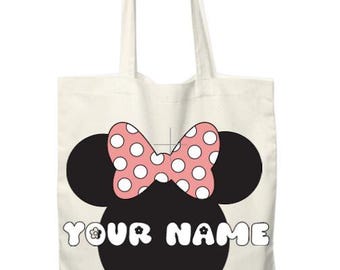 Bolsa de mano personalizada de Minnie, bolsa de mano personalizada de Disney, bolsa de mano de Disney, bolsa de viaje a Disneyland, regalo para amantes de Disney