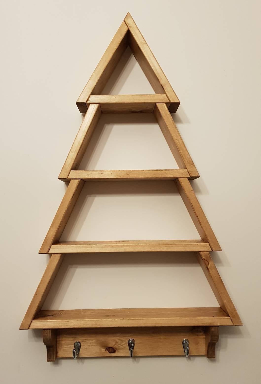 Wooden christmas tree shelf shelves shelving decoration Etsy