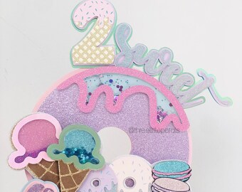 Two Sweet Donut Cake Topper / 2 Sweet Cake Topper