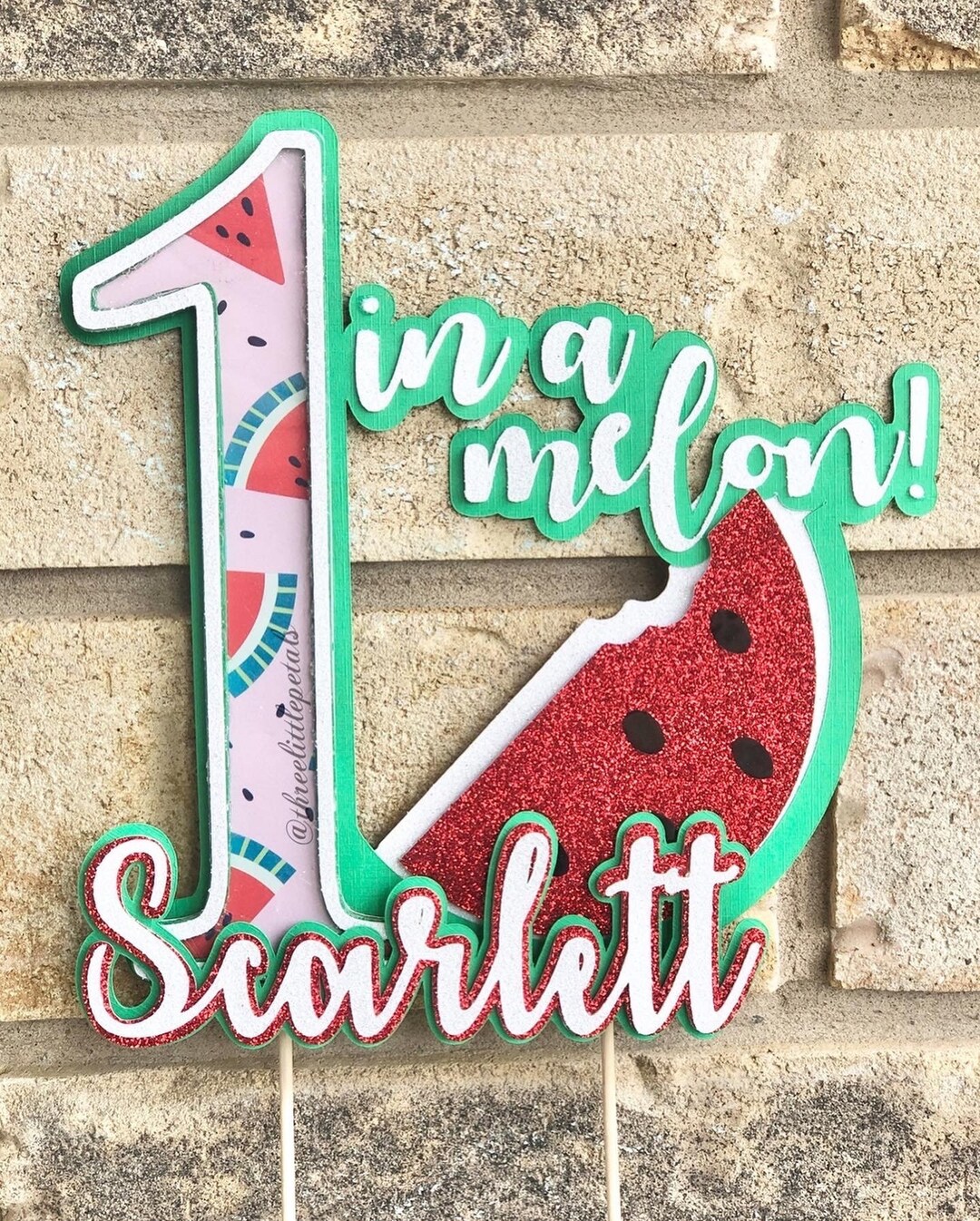 Topper Meilon One in a Melon Cake Topper / Watermelon / Summer Birthday / First ...