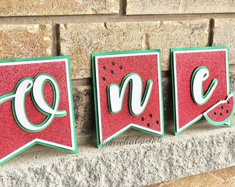One in a Melon Highchair Banner / Watermelon / Summer Birthday / First Birthday / Birthday Decorations