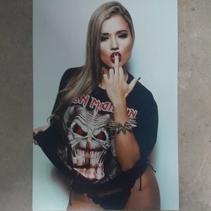 Iron Maiden Tee Latina Model Photo Print (11x16)