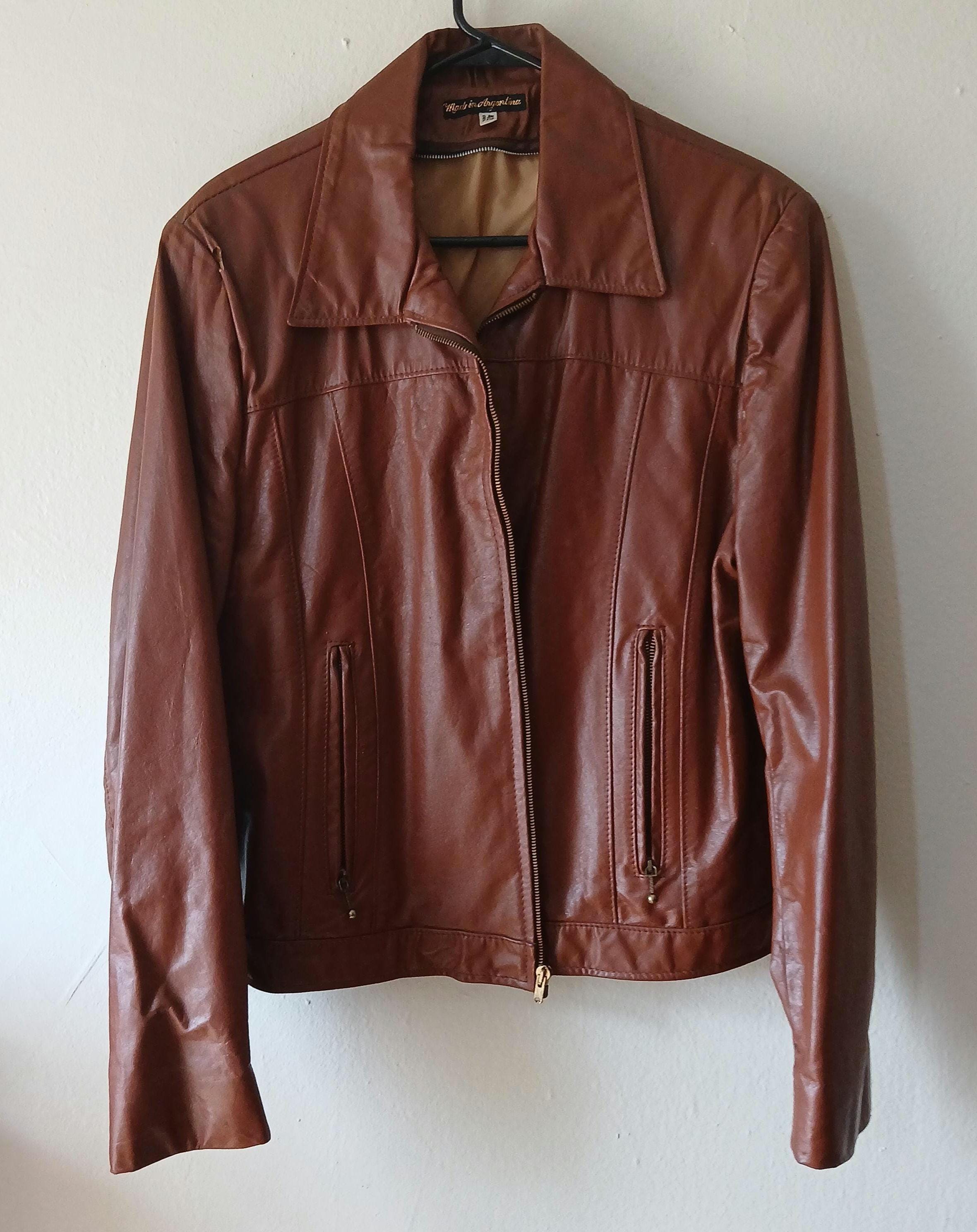 ジャケット・アウター Vnintage leather mods coat Vintage 80s LG Real Leather Made Brasil Brazil Pro Thriller