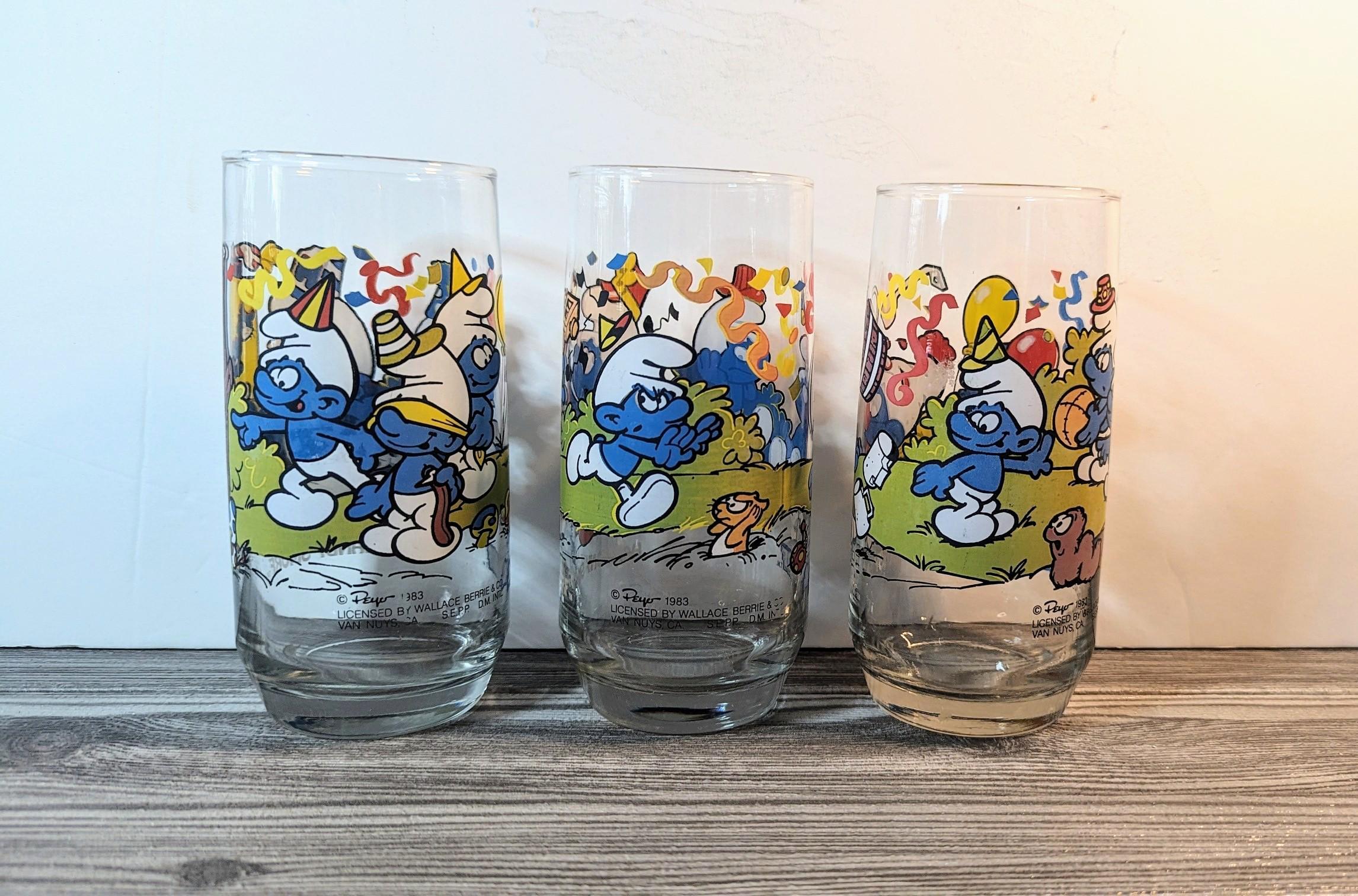 1983年製ヴィンテージ スマーフ グラス：コレクターズアイテム