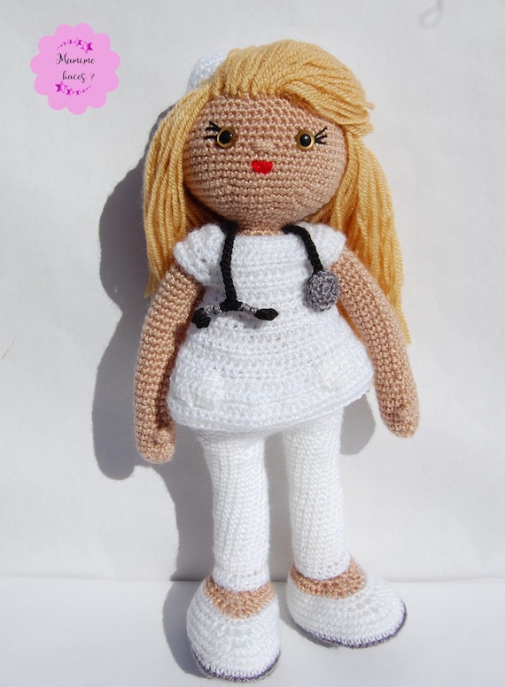 crochet nurse doll
