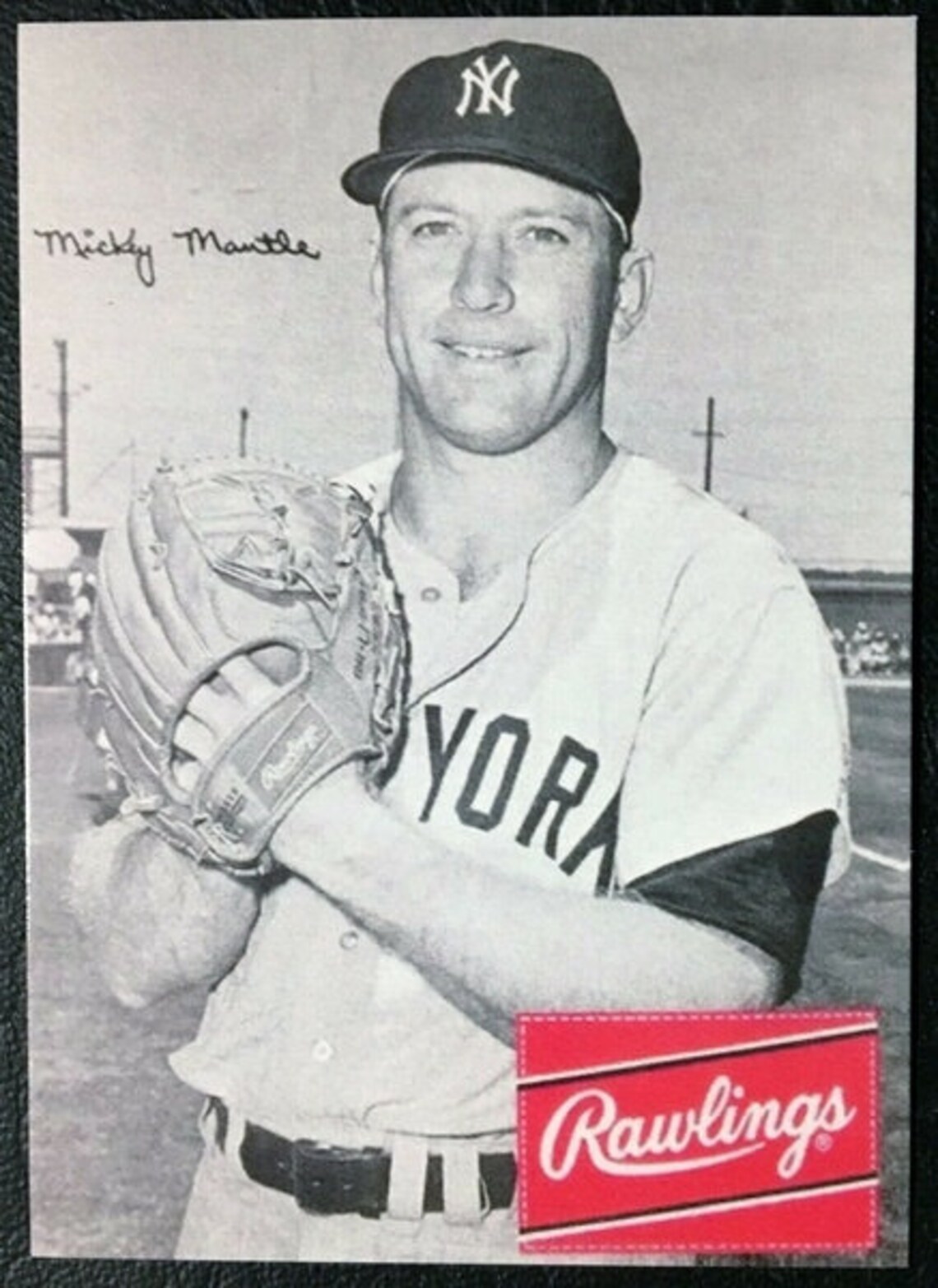 Rawlings Gloves Mickey Mantle Custom Card MINT New York Etsy