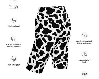 Ahh Sweet Cow Print Biker Shorts