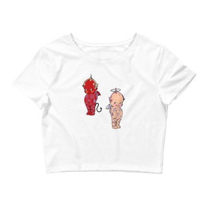 Ahh Sweet Devil & Angel Kewpies Women’s Crop Tee