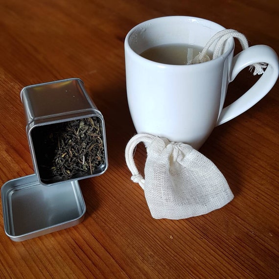 Sachet de thé lavable zéro déchet en tissus bio