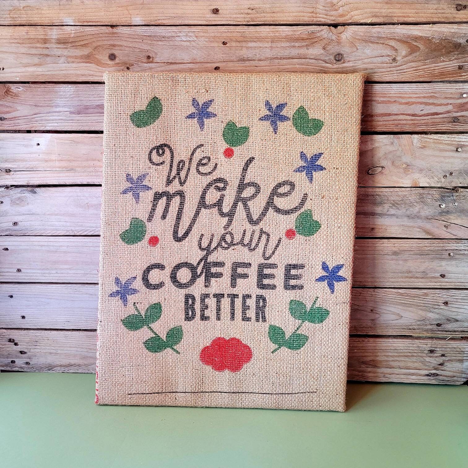 Cadre Toile de Jute Café Originale/Décoration Murale/ Tableau