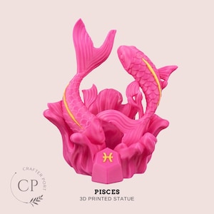 Custom Pisces Zodiac Sign Statue - 3D Printed Astrology-Inspired Home Decor & Personalized Gift