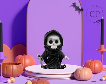 Mini Grim Reaper Figurine - 3D Printed Desk Buddy Decor Toy