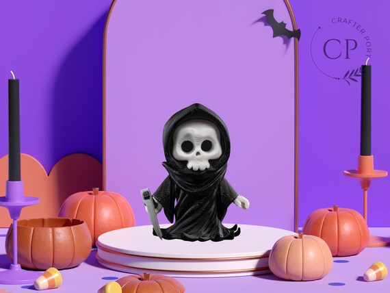 Mini Grim Reaper Figurine - 3D Printed Desk Buddy Decor Toy