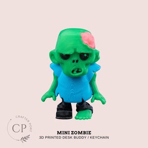 Mini Zombie Figurine - 3D Printed Desk Buddy Decor Toy Keychain