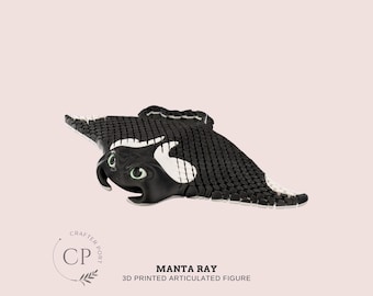 Manta Ray - 3D Printed Articulated Sea Animal Beach Marine Figurine Sculpture Desk Decor | Custom Colors