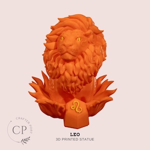 Custom Leo Zodiac Sign Statue - 3D Printed Astrology-Inspired Home Decor & Personalized Gift