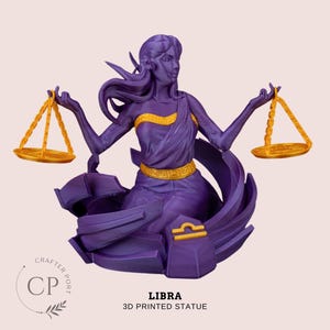 Custom Libra Zodiac Sign Statue - 3D Printed Astrology-Inspired Home Decor & Personalized Gift