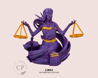 Custom Libra Zodiac Sign Statue - 3D Printed Astrology-Inspired Home Decor & Personalized Gift